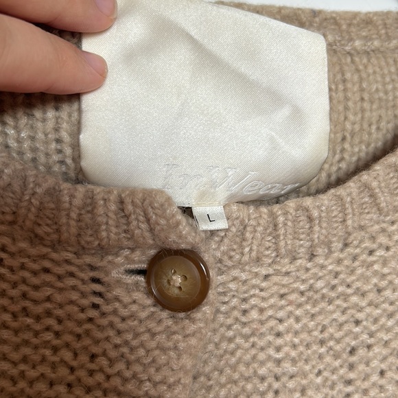 InWear loose knit wool blend cardigan, oatmeal colour - Picture 4 of 5